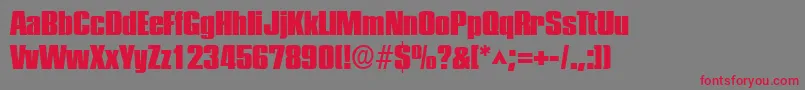 PlakettefiveRegular Font – Red Fonts on Gray Background
