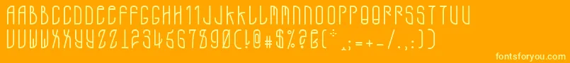 ADMono-Schriftart – Gelbe Schriften auf orangefarbenem Hintergrund