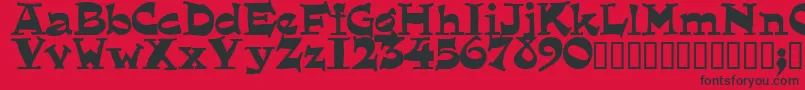 Lounger-Schriftart – Schwarze Schriften auf rotem Hintergrund