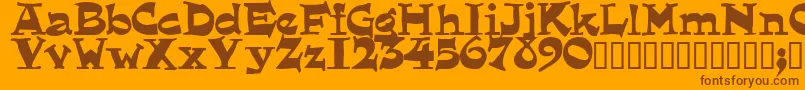 Lounger Font – Brown Fonts on Orange Background