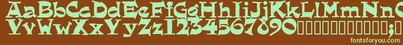 Lounger Font – Green Fonts on Brown Background