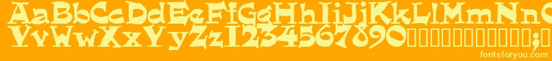 Lounger Font – Yellow Fonts on Orange Background