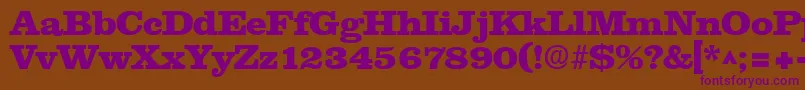 ClarendonebBold Font – Purple Fonts on Brown Background