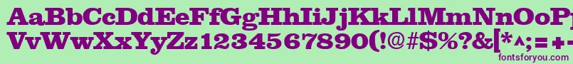 ClarendonebBold Font – Purple Fonts on Green Background