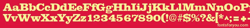 ClarendonebBold-Schriftart – Gelbe Schriften auf rotem Hintergrund