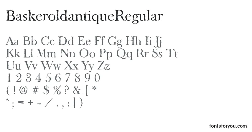 Шрифт BaskeroldantiqueRegular – алфавит, цифры, специальные символы