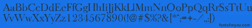 BaskeroldantiqueRegular Font – Black Fonts on Blue Background