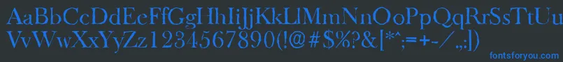 BaskeroldantiqueRegular Font – Blue Fonts on Black Background