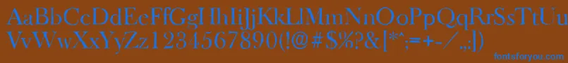 BaskeroldantiqueRegular Font – Blue Fonts on Brown Background