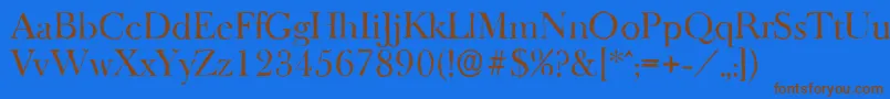BaskeroldantiqueRegular Font – Brown Fonts on Blue Background