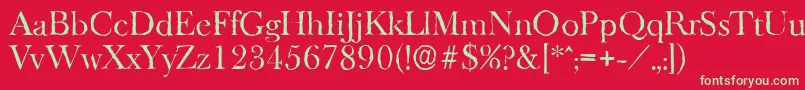 BaskeroldantiqueRegular Font – Green Fonts on Red Background