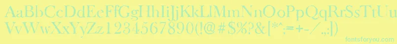 BaskeroldantiqueRegular Font – Green Fonts on Yellow Background
