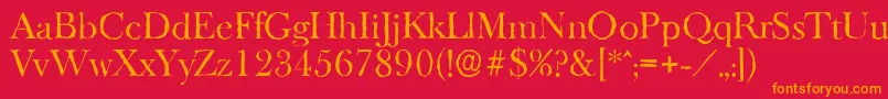 BaskeroldantiqueRegular Font – Orange Fonts on Red Background