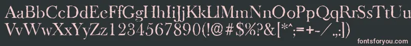 フォントBaskeroldantiqueRegular – 黒い背景にピンクのフォント