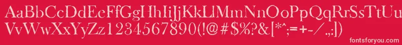 BaskeroldantiqueRegular Font – Pink Fonts on Red Background