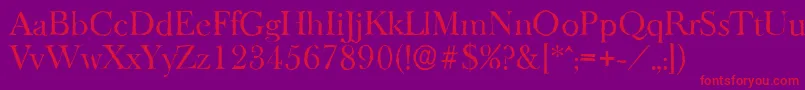 フォントBaskeroldantiqueRegular – 紫の背景に赤い文字