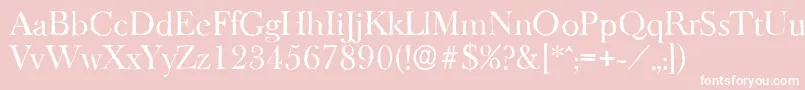 BaskeroldantiqueRegular-fontti – valkoiset fontit vaaleanpunaisella taustalla