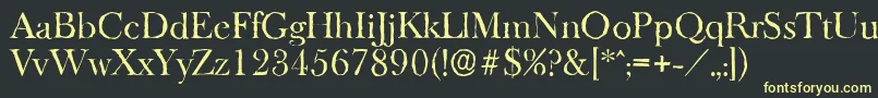 フォントBaskeroldantiqueRegular – 黒い背景に黄色の文字