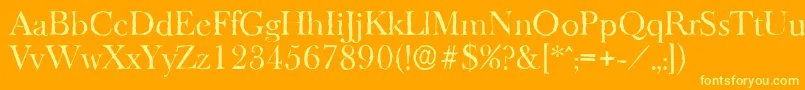 BaskeroldantiqueRegular Font – Yellow Fonts on Orange Background