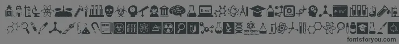 ScienceIcons Font – Black Fonts on Gray Background