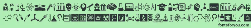 ScienceIcons Font – Black Fonts on Green Background
