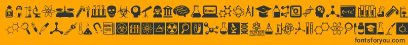 ScienceIcons Font – Black Fonts on Orange Background