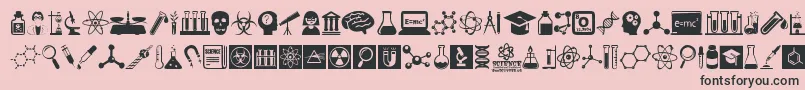 ScienceIcons Font – Black Fonts on Pink Background
