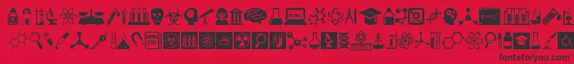 Шрифт ScienceIcons – чёрные шрифты на красном фоне
