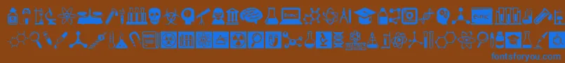 ScienceIcons Font – Blue Fonts on Brown Background