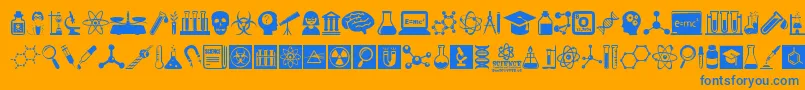 ScienceIcons Font – Blue Fonts on Orange Background