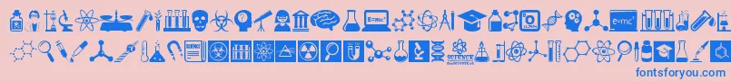 ScienceIcons Font – Blue Fonts on Pink Background