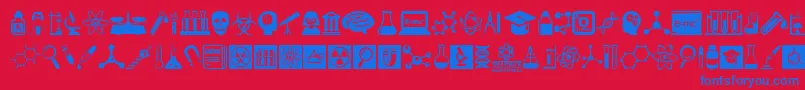 ScienceIcons Font – Blue Fonts on Red Background
