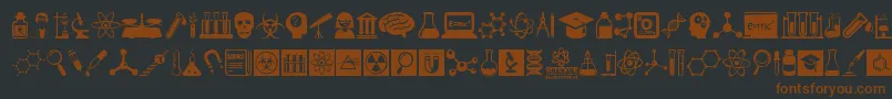 ScienceIcons Font – Brown Fonts on Black Background