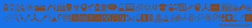 ScienceIcons Font – Brown Fonts on Blue Background