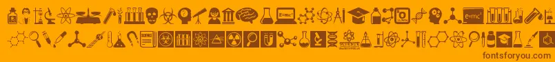 ScienceIcons Font – Brown Fonts on Orange Background