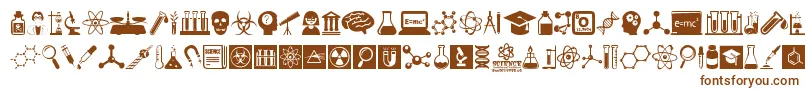 ScienceIcons-Schriftart – Braune Schriften auf weißem Hintergrund