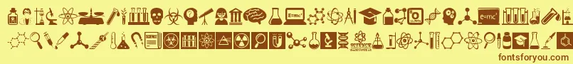 ScienceIcons Font – Brown Fonts on Yellow Background
