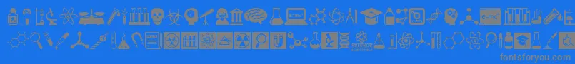 ScienceIcons Font – Gray Fonts on Blue Background