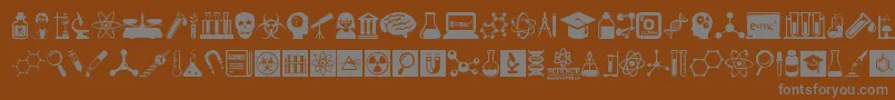 Czcionka ScienceIcons – szare czcionki na brązowym tle