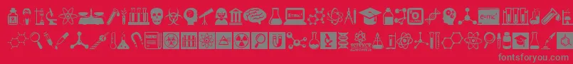 Police ScienceIcons – polices grises sur fond rouge