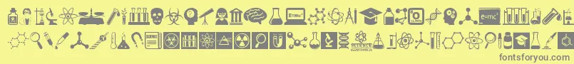 Police ScienceIcons – polices grises sur fond jaune