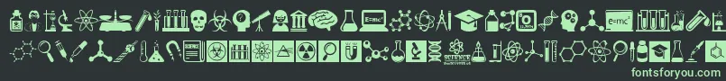 Fonte ScienceIcons – fontes verdes em um fundo preto