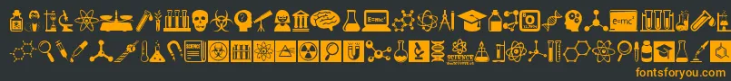 ScienceIcons Font – Orange Fonts on Black Background