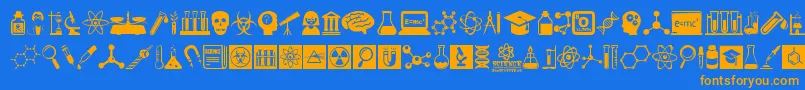 ScienceIcons Font – Orange Fonts on Blue Background