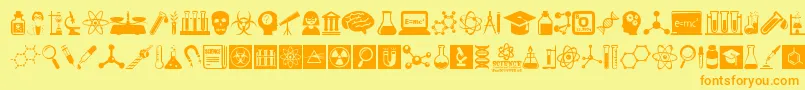 ScienceIcons Font – Orange Fonts on Yellow Background