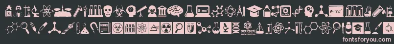 ScienceIcons-Schriftart – Rosa Schriften auf schwarzem Hintergrund