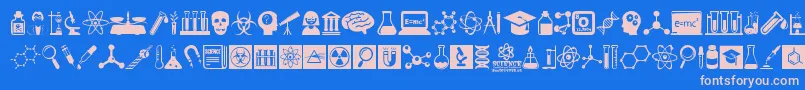 ScienceIcons Font – Pink Fonts on Blue Background