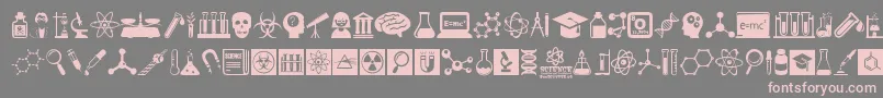 ScienceIcons Font – Pink Fonts on Gray Background