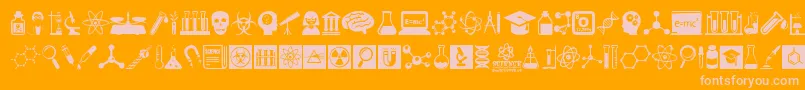 ScienceIcons Font – Pink Fonts on Orange Background