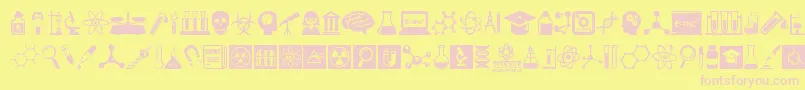 fuente ScienceIcons – Fuentes Rosadas Sobre Fondo Amarillo